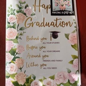 Floral Graduation Card with 3D Pop-Up